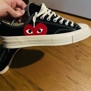 Converse Black Sneakers with Red Heart